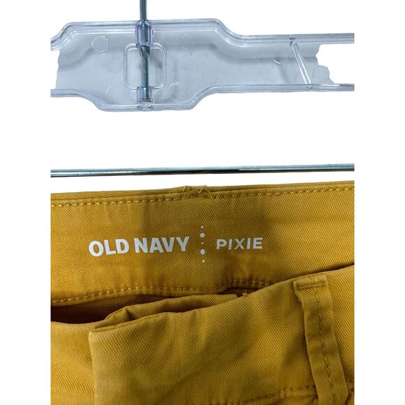 Old Navy Yellow Career Business Office Straight Leg Pixie Dress Pants Size 8 - Picture 3 of 11